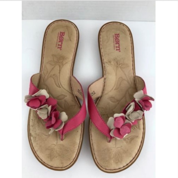 Born Shoes - Born Pink Tan Flower Flip Flops size 10 ⬇️$30